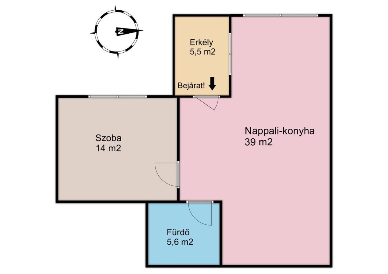 Deli Terasz C Apartman Free Parking, Self-Check-In Anytime Gyor Exterior photo